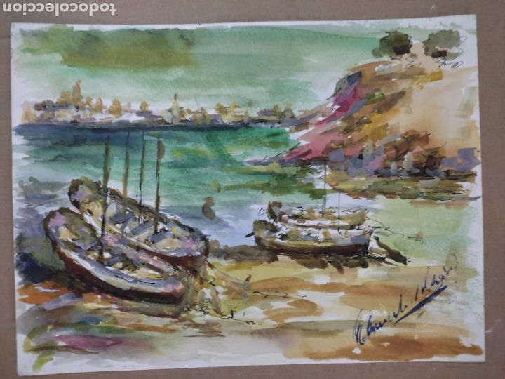Arte: Embarcadero ( acuarela ) original - Foto 4
