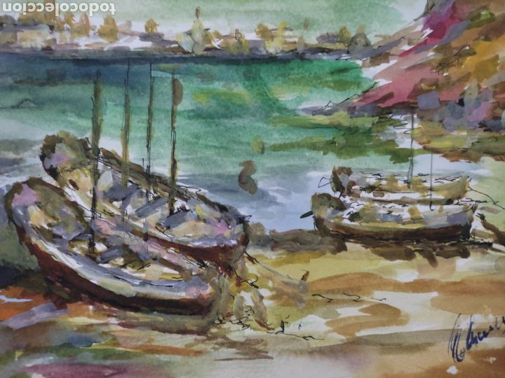 Arte: Embarcadero ( acuarela ) original - Foto 8