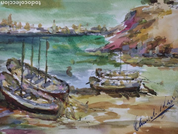 Arte: Embarcadero ( acuarela ) original - Foto 1