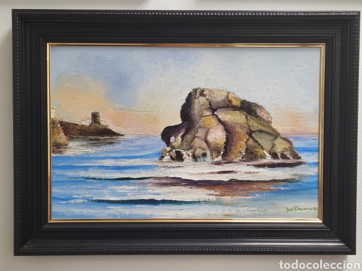 Kunst: ELEO SOBRE TABLEX . VISTA PE&Ntilde;ON DEL CUERVO . MALAGA . FIRMADO. MEDIDAS CON MARCO 68&times;48 CM