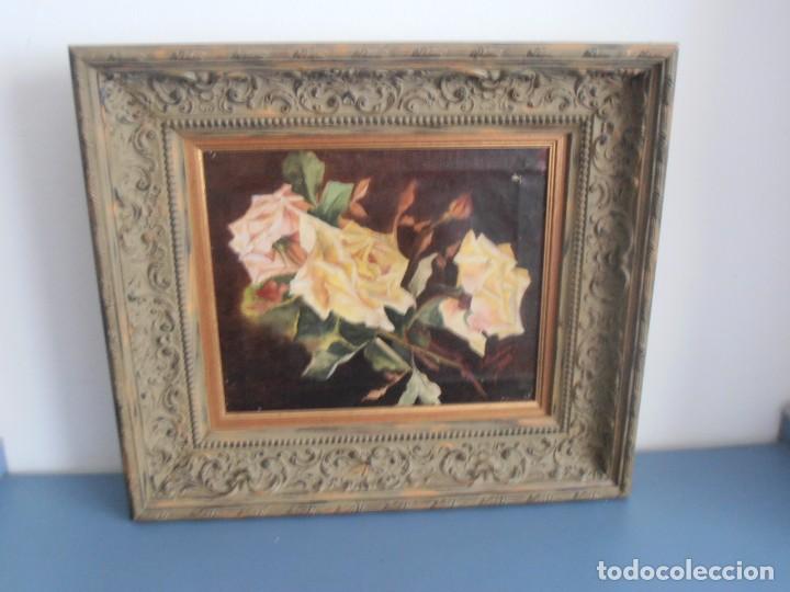 Arte: BODEGON DE ROSAS PINTADO AL OLEO EN 1903 - Foto 2