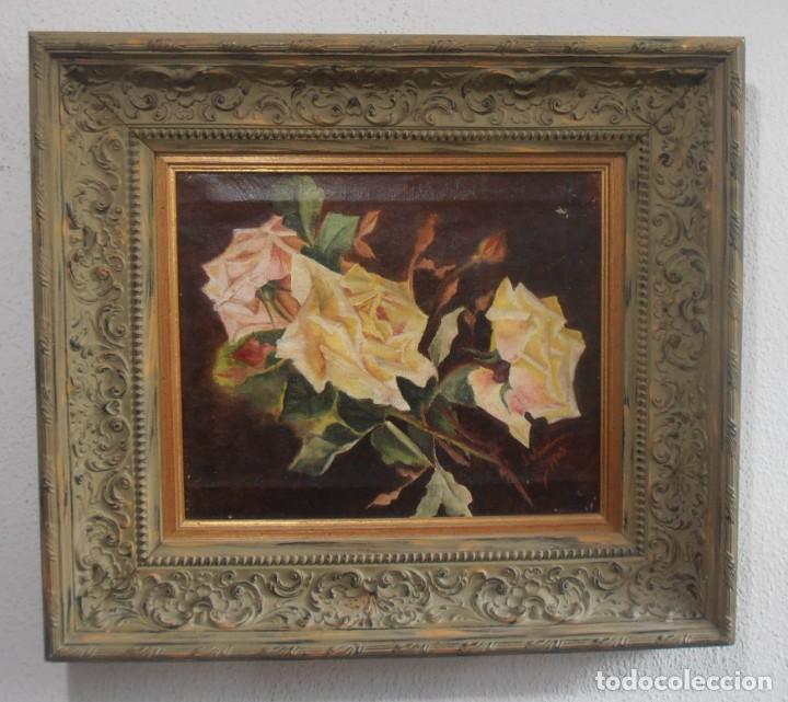 Arte: BODEGON DE ROSAS PINTADO AL OLEO EN 1903 - Foto 4