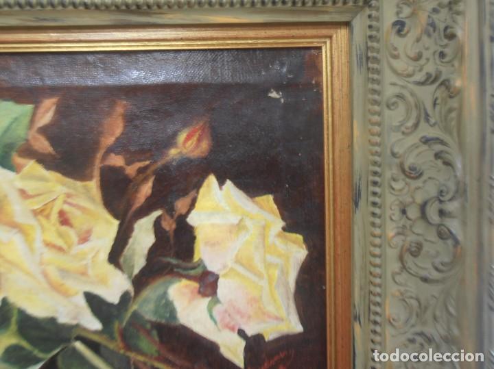 Arte: BODEGON DE ROSAS PINTADO AL OLEO EN 1903 - Foto 5