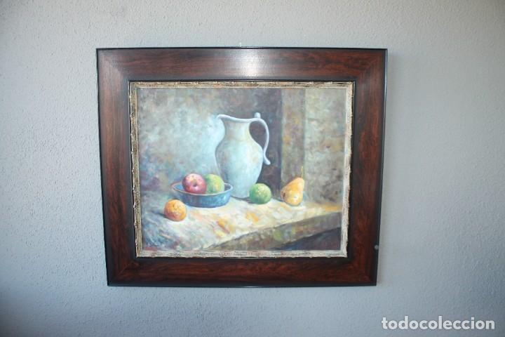 Arte: BODEG&Oacute;N CON ORIGINAL MARCO DE MADERA (70 x 60 x 2,5) - Foto 1