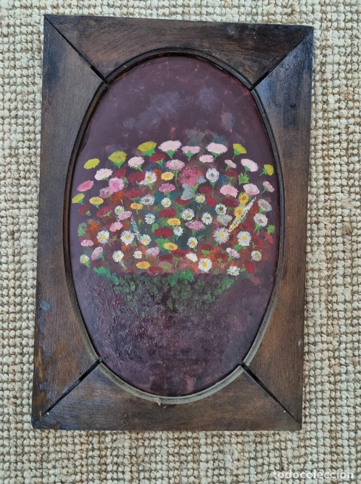 Arte: &Oacute;LEO floral sobre MADERA - Foto 1