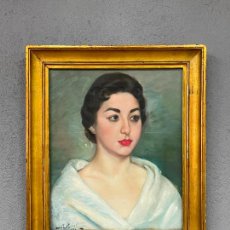 Arte: RETRATO DE DAMA - FIRMA M. ROSOL - ÓLEO SOBRE TELA - AÑO 1855. Lote 357524735
