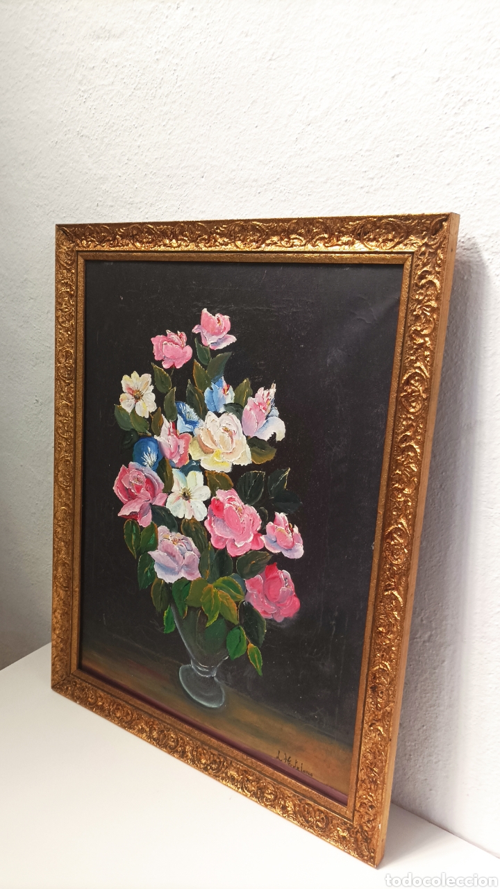 Arte: Cuadro lienzo Flores al &oacute;leo - Foto 2
