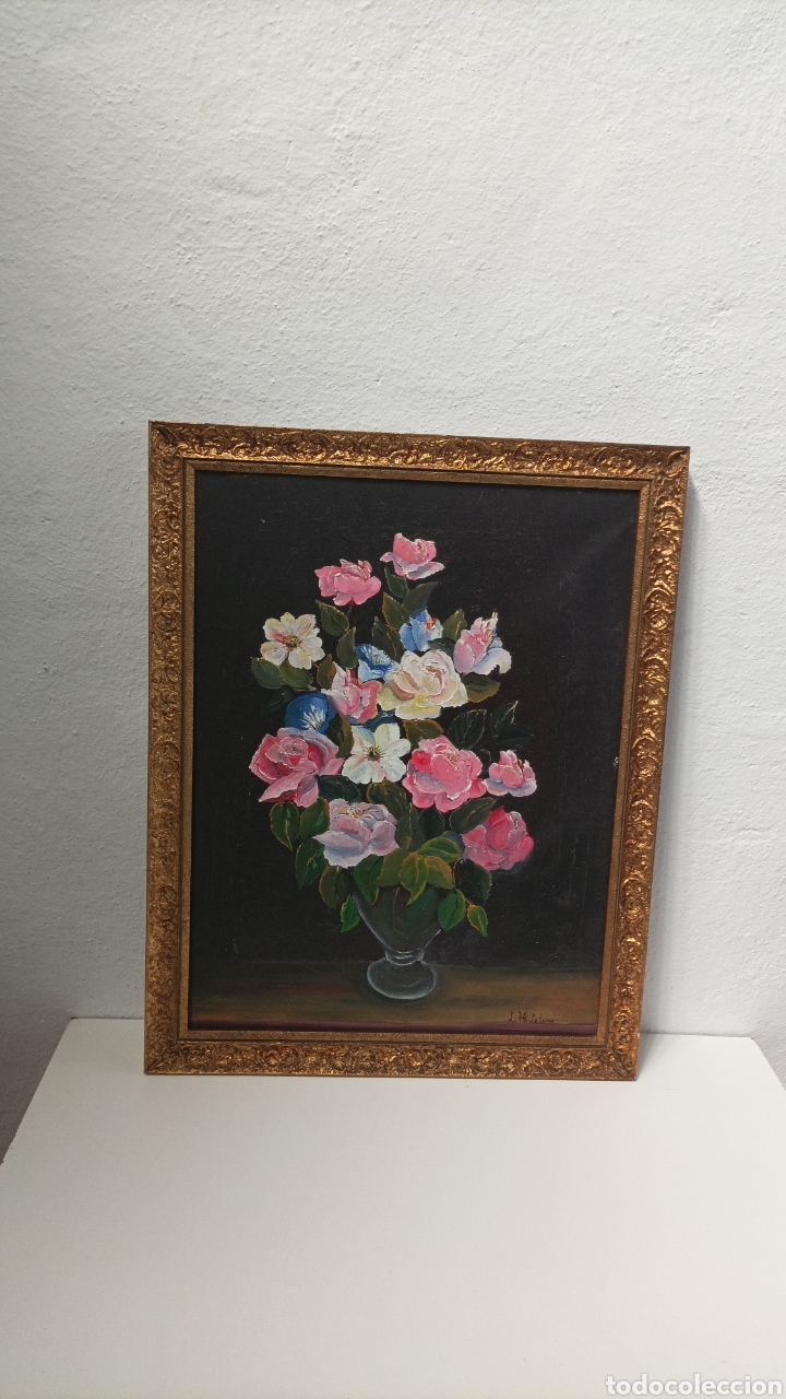 Arte: Cuadro lienzo Flores al &oacute;leo - Foto 3
