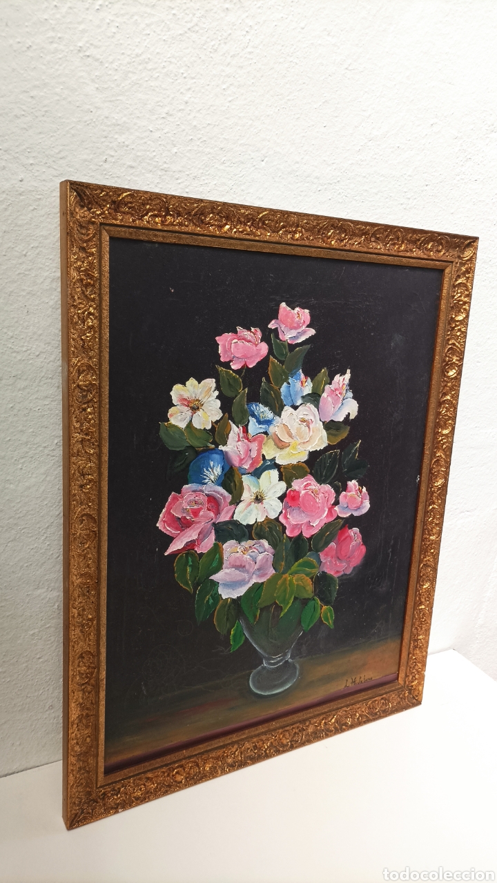Arte: Cuadro lienzo Flores al &oacute;leo - Foto 4