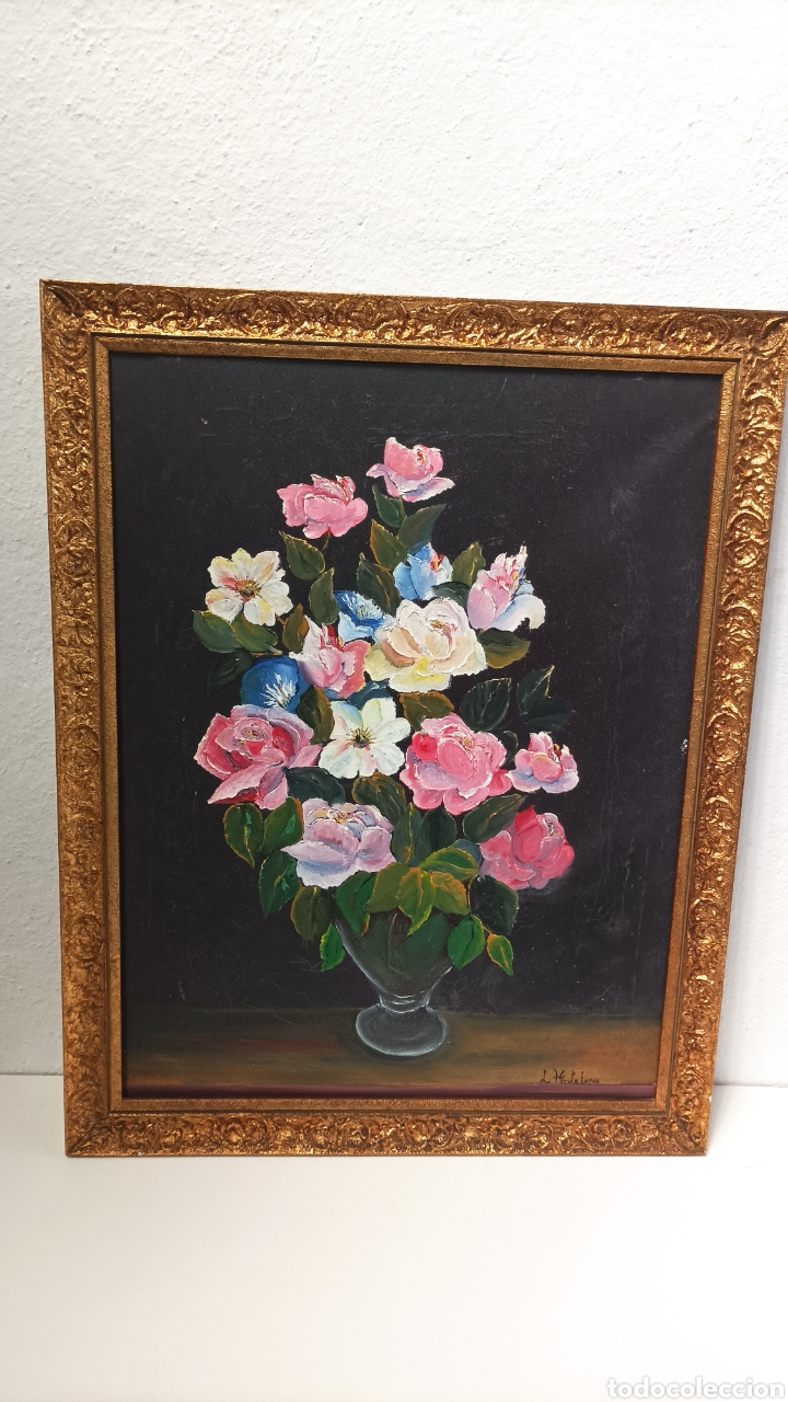 Arte: Cuadro lienzo Flores al &oacute;leo - Foto 1