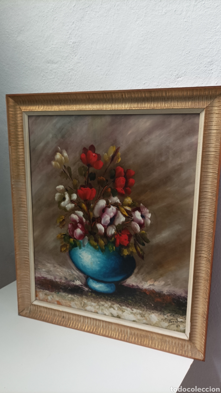 Arte: Cuadro lienzo de Flores al &oacute;leo - Foto 5
