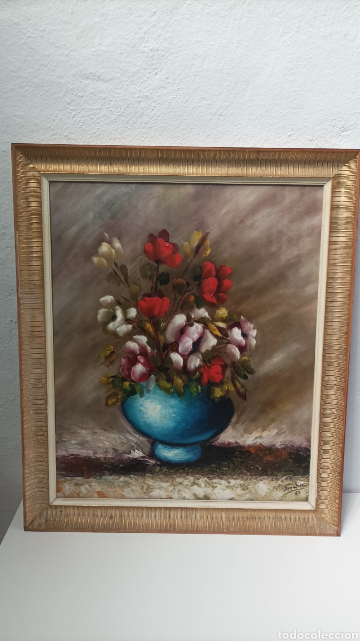 Arte: Cuadro lienzo de Flores al &oacute;leo - Foto 2