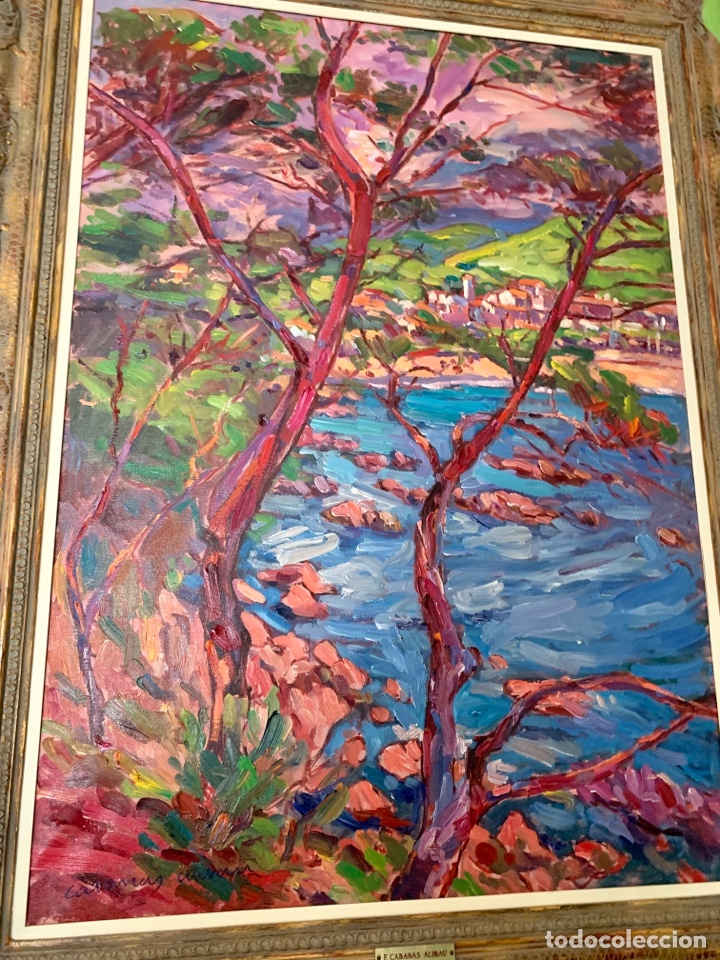 Arte: Francisco Cabanas Alibau 1909-1985, pueblo de la Costa Brava, 90x64 cm obra