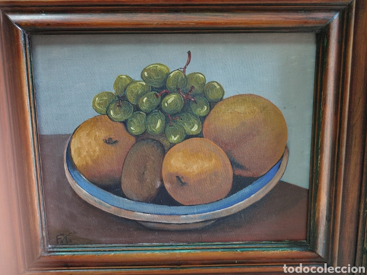 Arte: Oleo sobre lienzo de bodeg&oacute;n firmado - Foto 2