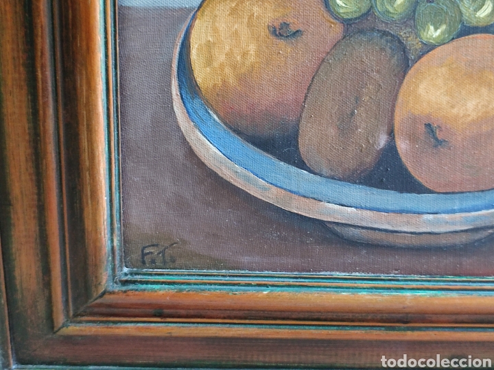 Arte: Oleo sobre lienzo de bodeg&oacute;n firmado - Foto 3