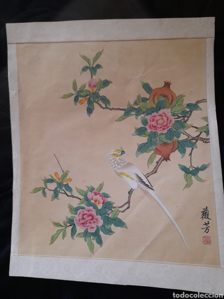 Art: Antiguo cuadro oriental pintado y firmado