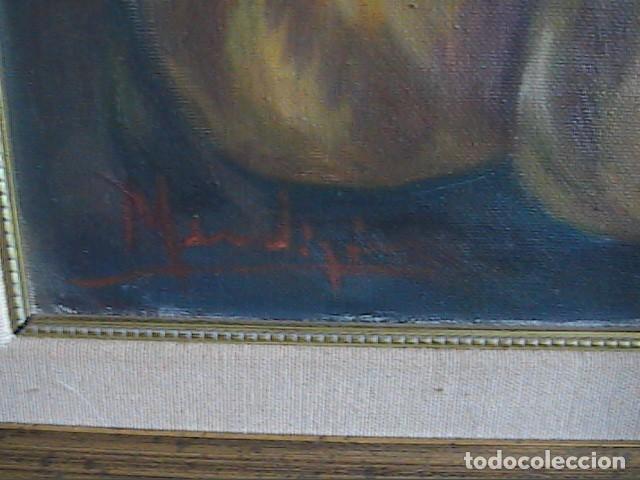 Arte: EXCELENTE &Oacute;LEO SOBRE LIENZO. BODEG&Oacute;N DE MANZANAS Y PERAS. - Foto 3