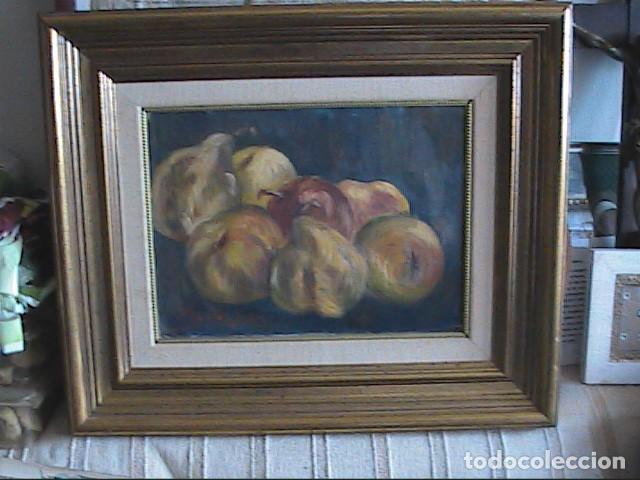 Arte: EXCELENTE &Oacute;LEO SOBRE LIENZO. BODEG&Oacute;N DE MANZANAS Y PERAS. - Foto 1