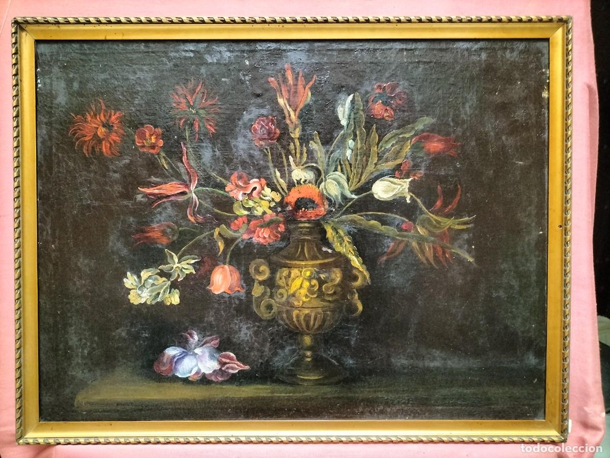 Arte: Cuadro de flores del siglo XVIII - Foto 1