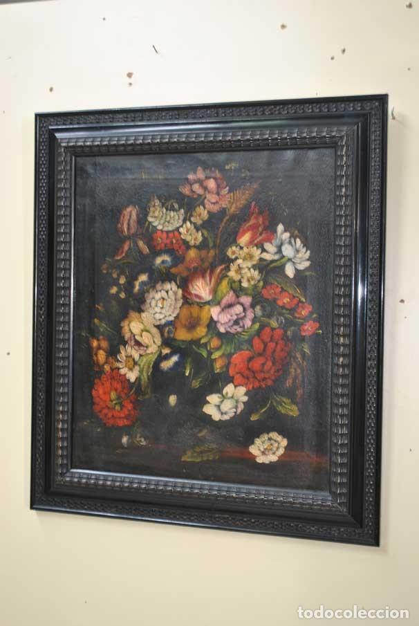 Arte: CUADRO ANTIGUO &Oacute;LEO PINTADO FLORES - Foto 3