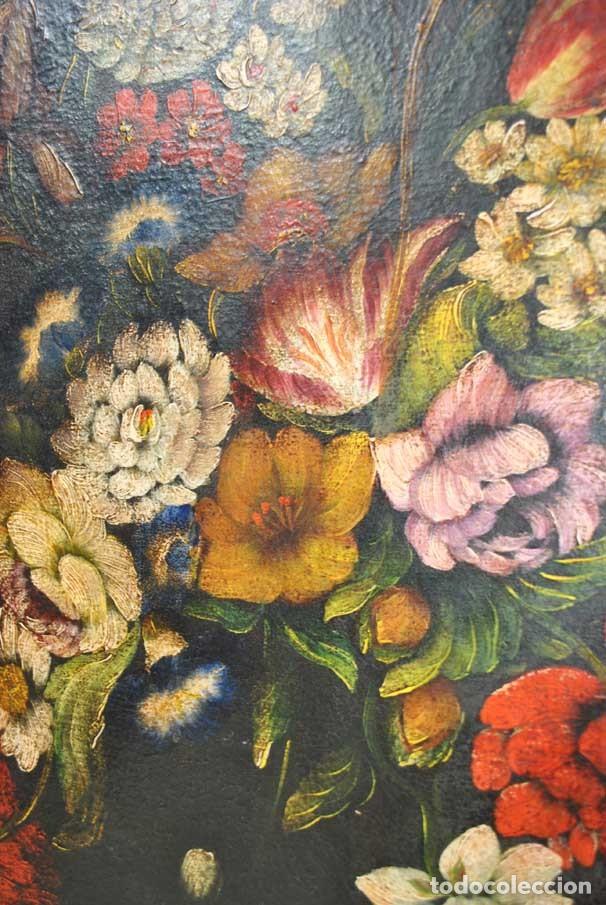 Arte: CUADRO ANTIGUO &Oacute;LEO PINTADO FLORES - Foto 6