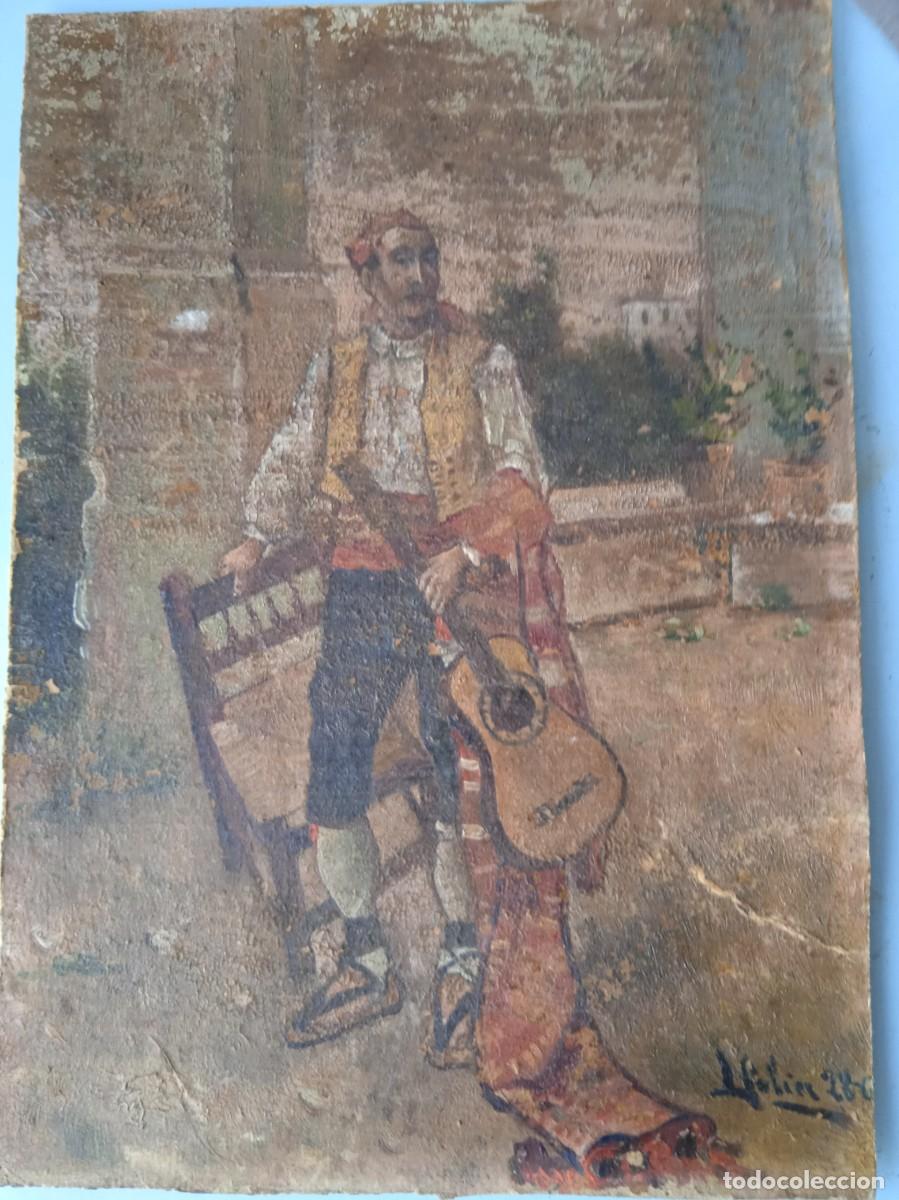 Arte: &Oacute;leo sobre cart&oacute;n antiguo - Foto 5