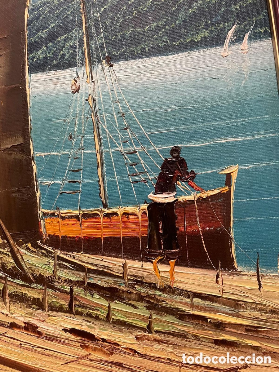 Arte: &Oacute;leo pesquero firmado - Foto 2