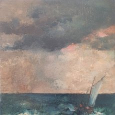Arte: ALFRED ÉMILE LÉOPOLD ESTEVENS (BELGIUM, 1823 - PARÍS,1906) - STORM SEA.OIL ON BOARD.SIGNED IN 1896.