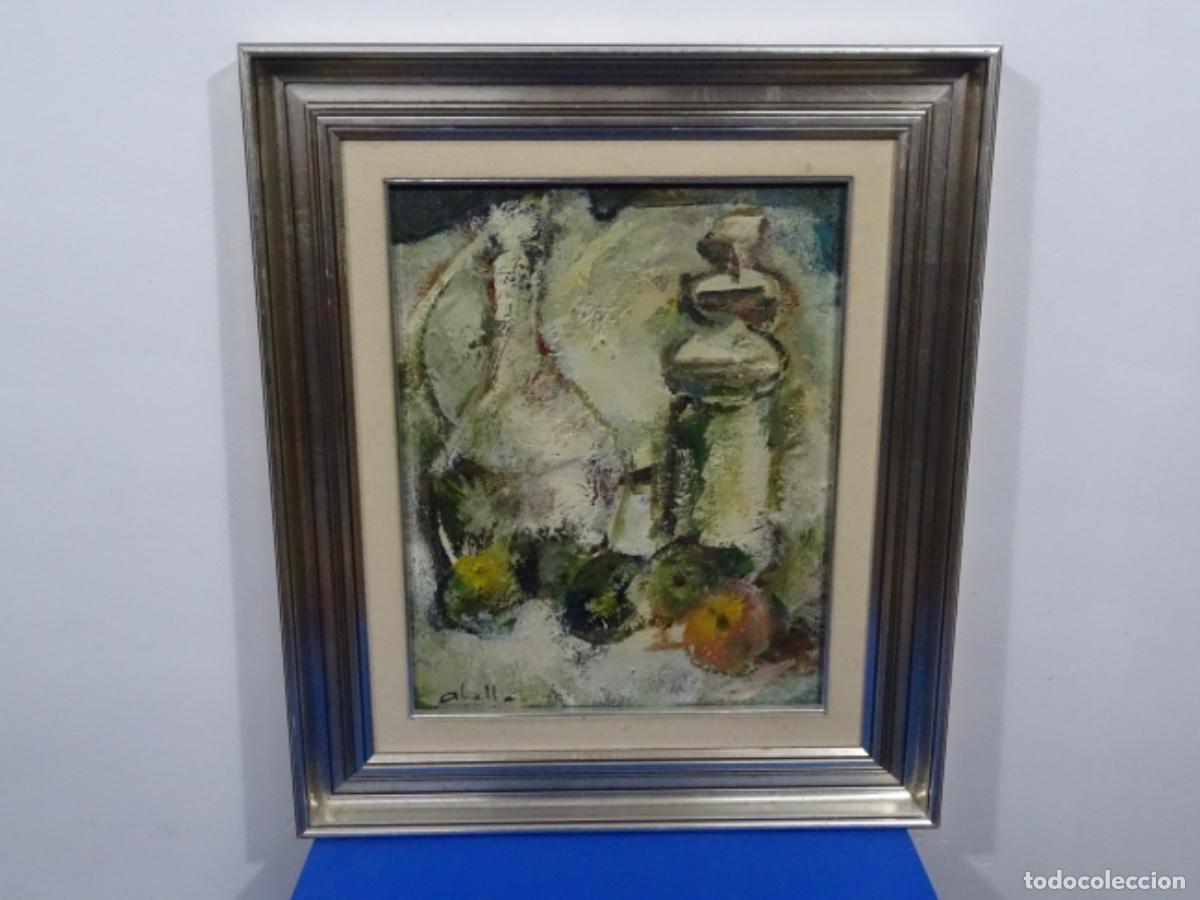 Arte: &Oacute;LEO EN TABLEX DE JOS&Eacute; ABELLA RUBIO (ESTERCUEL 1944). BODEGON. - Foto 1