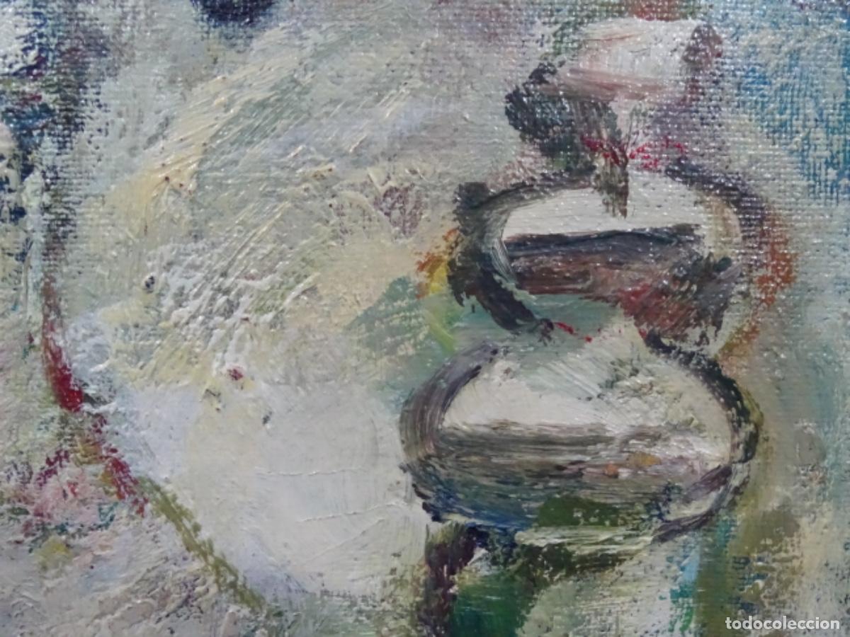 Arte: &Oacute;LEO EN TABLEX DE JOS&Eacute; ABELLA RUBIO (ESTERCUEL 1944). BODEGON. - Foto 3