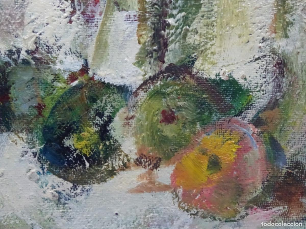 Arte: &Oacute;LEO EN TABLEX DE JOS&Eacute; ABELLA RUBIO (ESTERCUEL 1944). BODEGON. - Foto 4