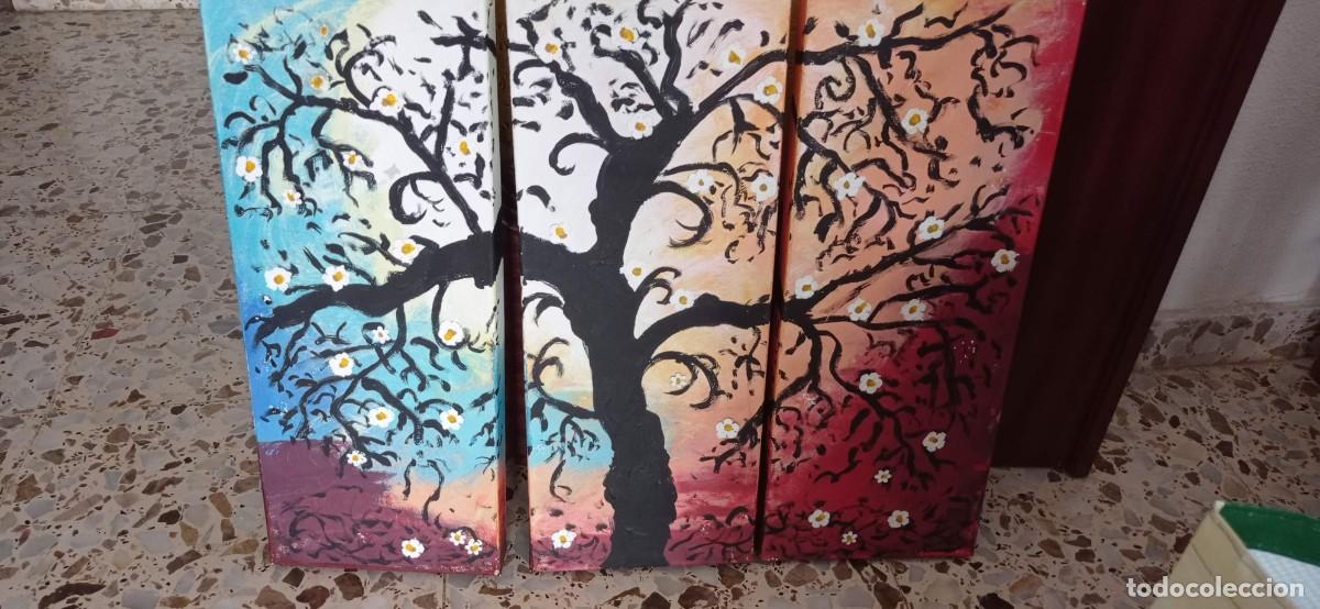 Arte: TRIPTICO AL ALEO ALMENDRO EN FLOR 20 X 50 CADA PIEZA - Foto 1
