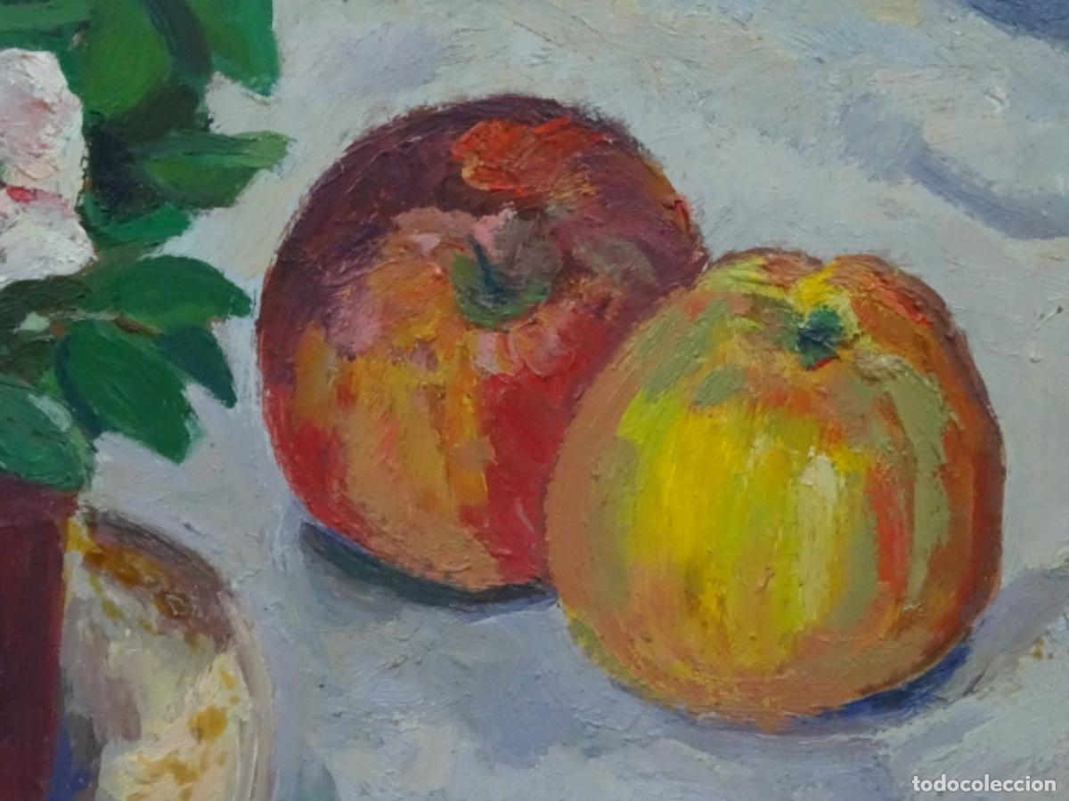 Arte: &Oacute;LEO EN TABLEX ANONIMO. BODEGON FLORES. - Foto 3