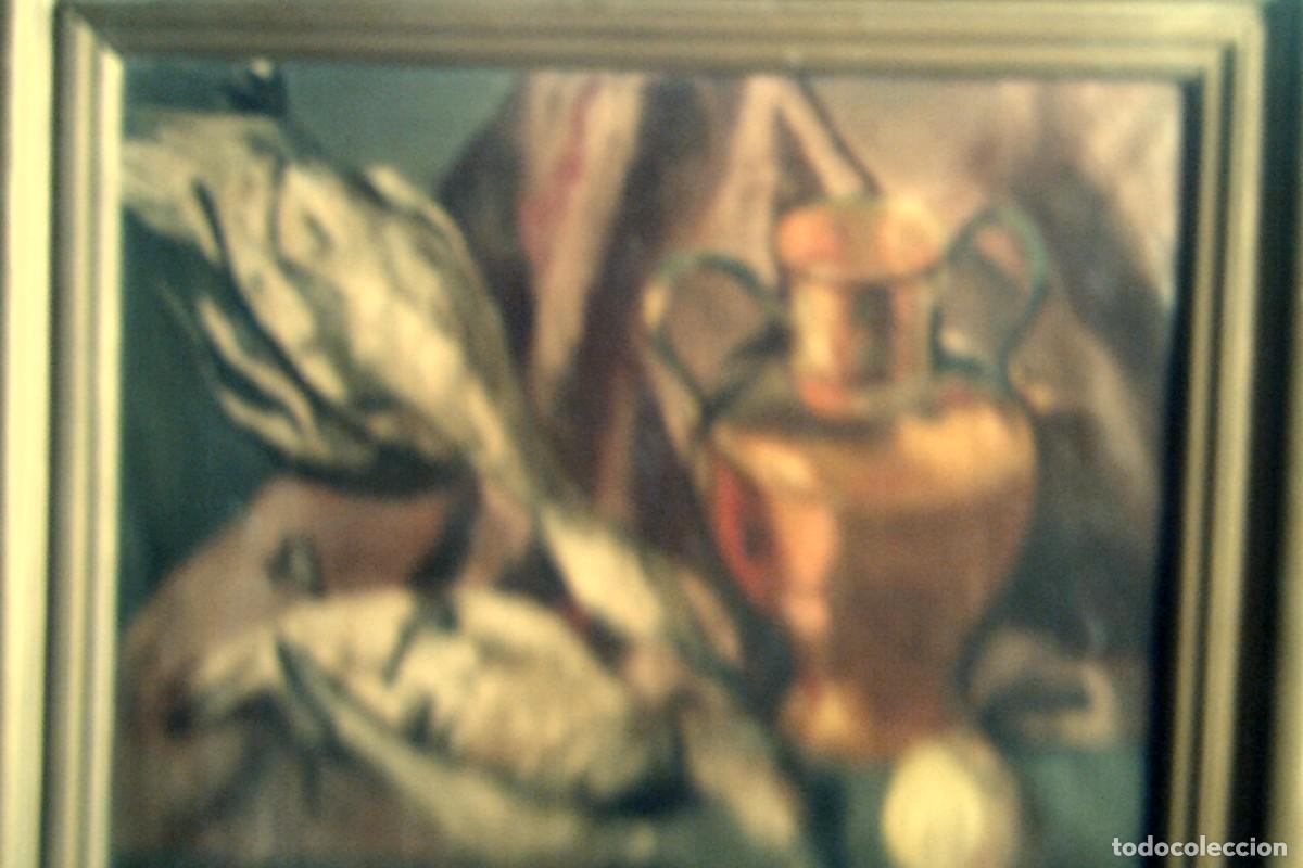 Arte: Antiguo bodeg&oacute;n pintado al oleo, patos - Foto 1