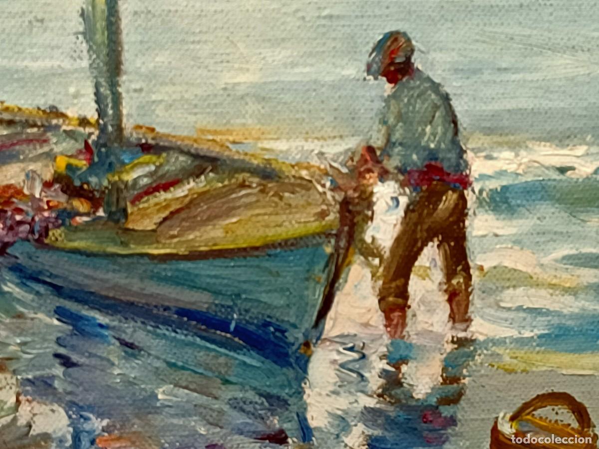 Arte: Oleo sobre tabla de una playa. - Foto 3