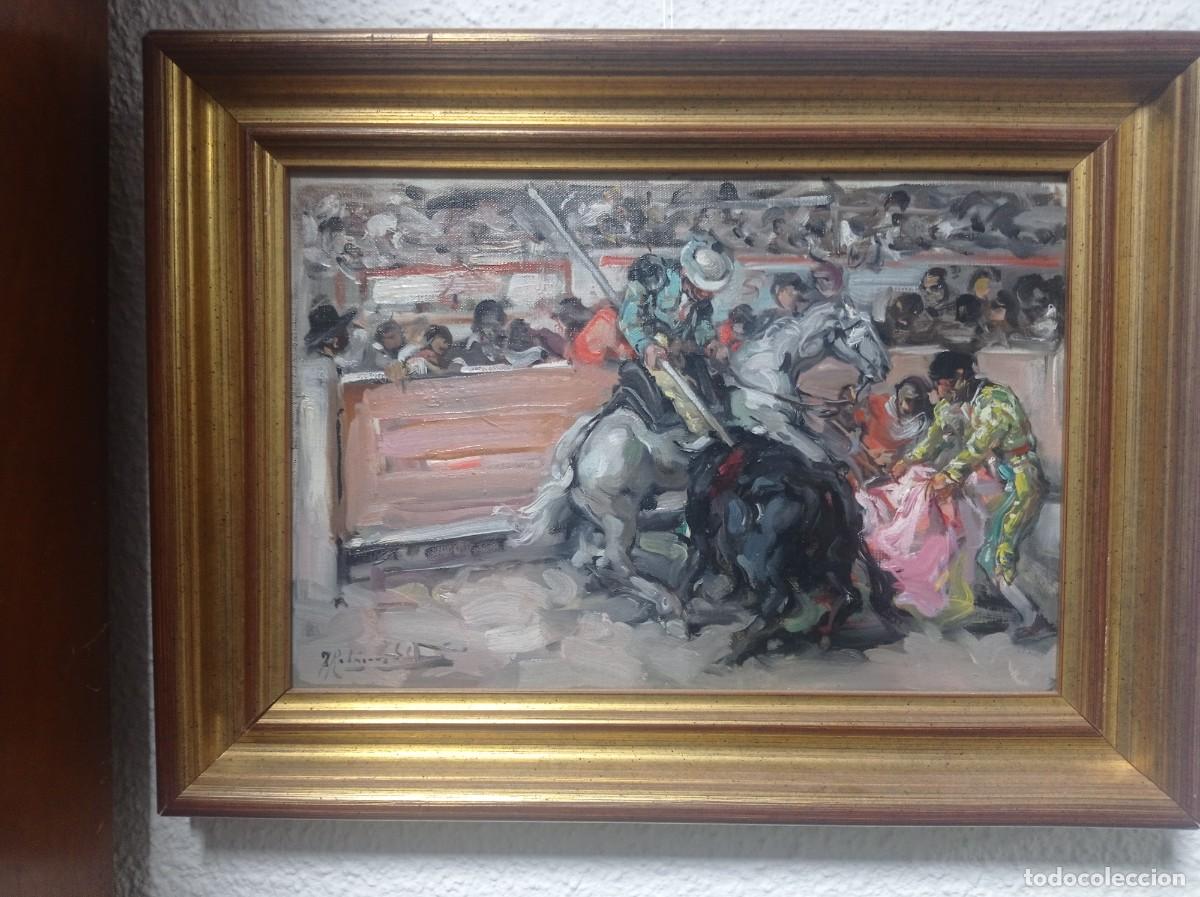 Arte: Excelente &oacute;leo escena toro Pintor ilicitano Francisco Rodr&iacute;guez S&aacute;nchez Clement Elche 1893/1968