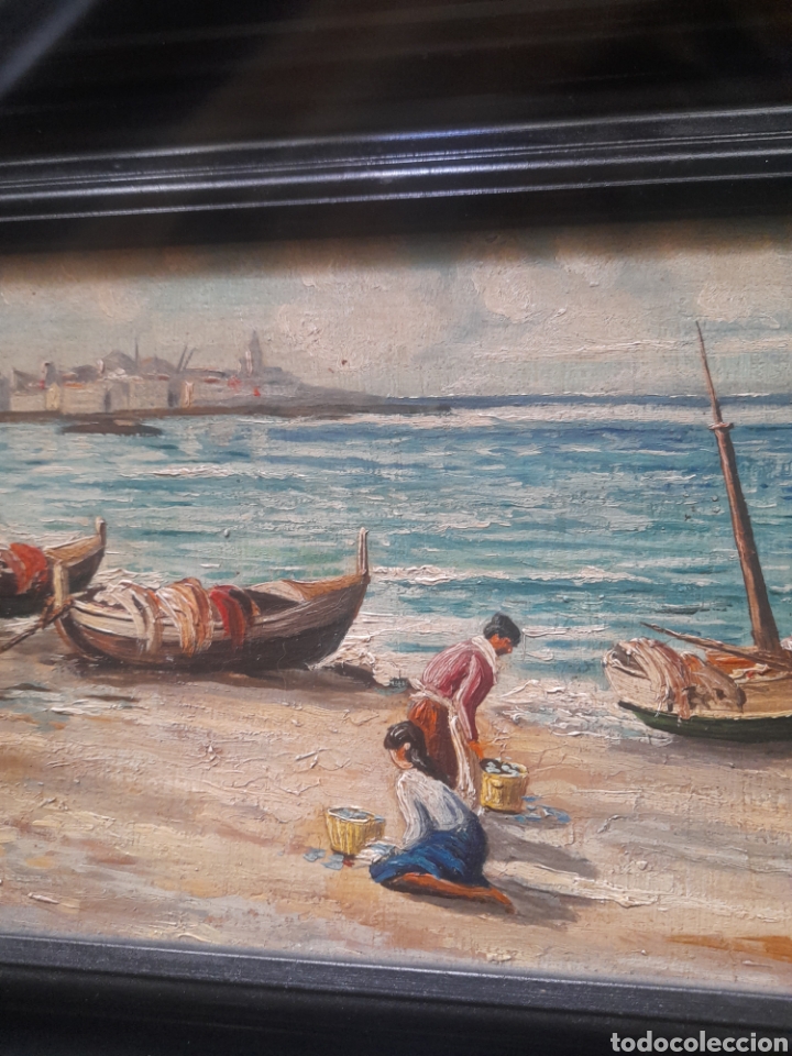 Arte: Antiguo oleo sobre tabla - Foto 3