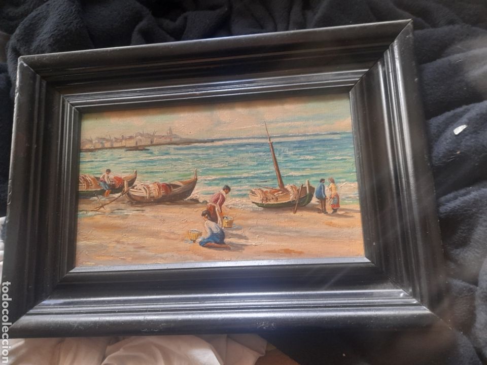 Arte: Antiguo oleo sobre tabla - Foto 1
