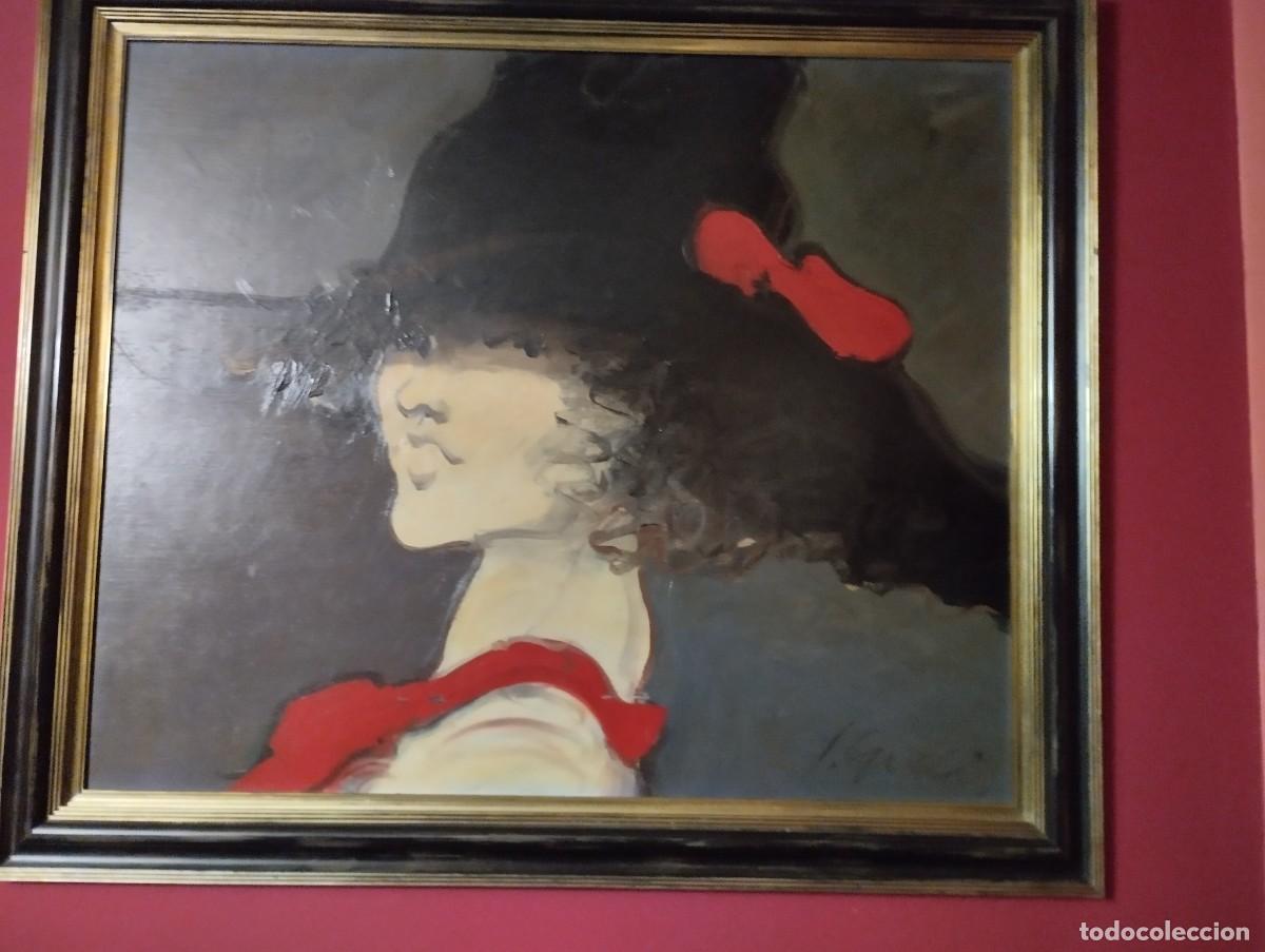 pintura impresionista. niña con sombrero azul c - Compra venta en  todocoleccion