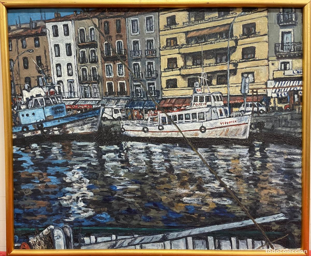 Arte: ESCENA PORTURARIA. OLEO SOBRE TELA. FRANCIA. SIGLO XX