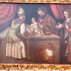 Arte: ÓLEO S/TABLA -LA CIRCUNCISIÓN DEL NIÑO JESÚS-. ESCUELA ITALIANA S. XVI. DIMENSIONES.- 61X46.5 CMS