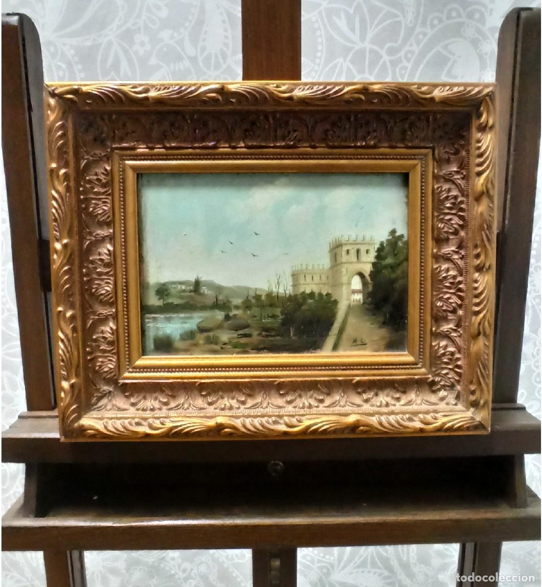 Arte: CUADRO &Oacute;LEO SOBRE TABLE PAISAJE CASTILLO - Foto 2