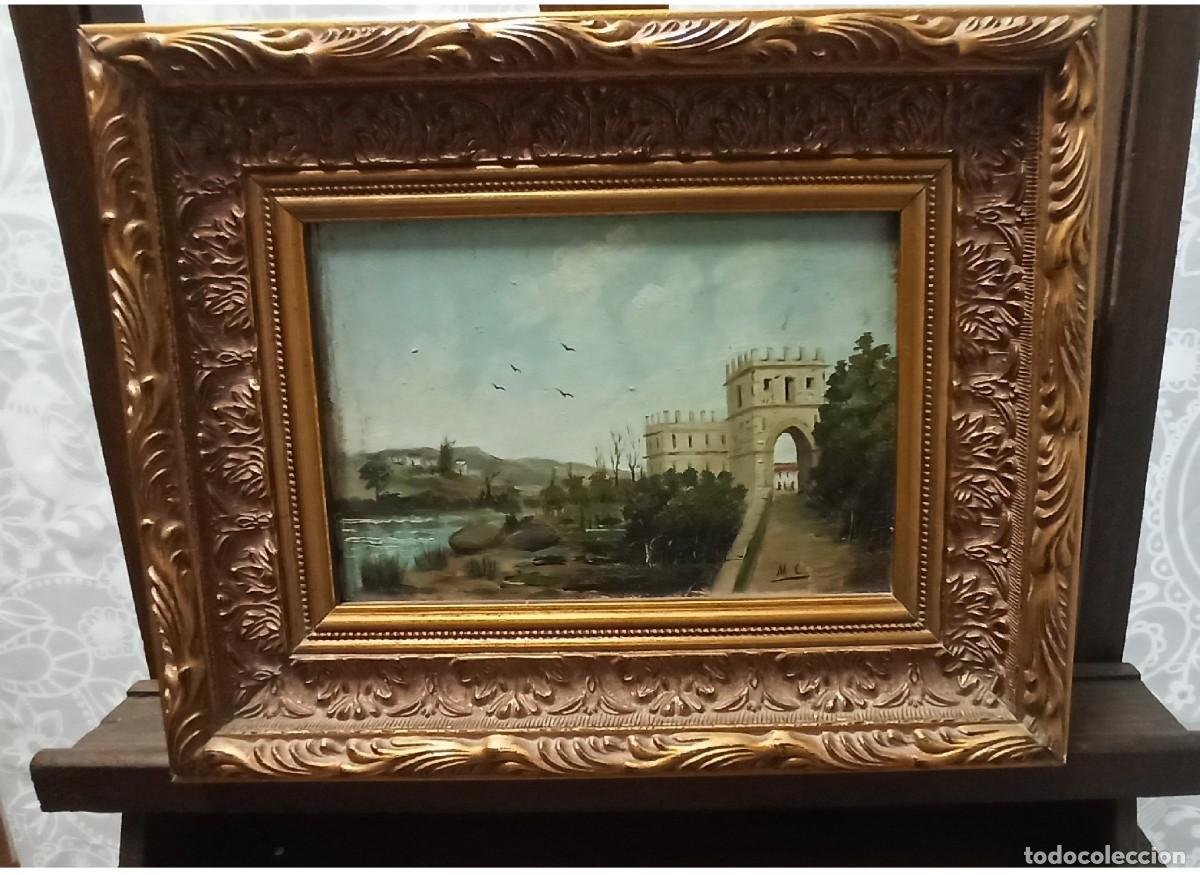 Arte: CUADRO &Oacute;LEO SOBRE TABLE PAISAJE CASTILLO - Foto 1