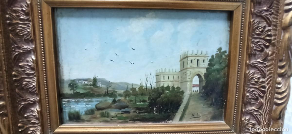 Arte: CUADRO &Oacute;LEO SOBRE TABLE PAISAJE CASTILLO - Foto 3