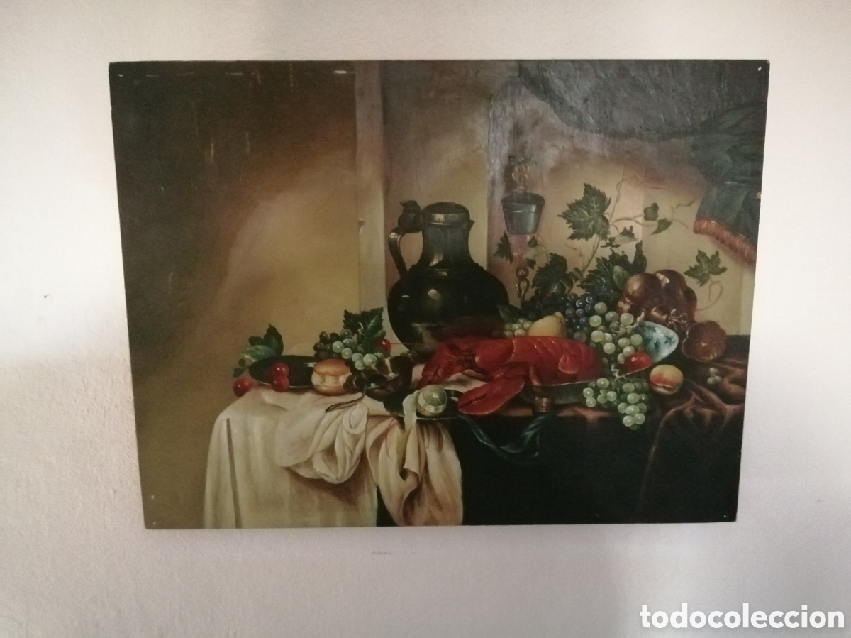 Arte: Bodeg&oacute;n. &Oacute;leo sobre tabla. An&oacute;nimo - Foto 3