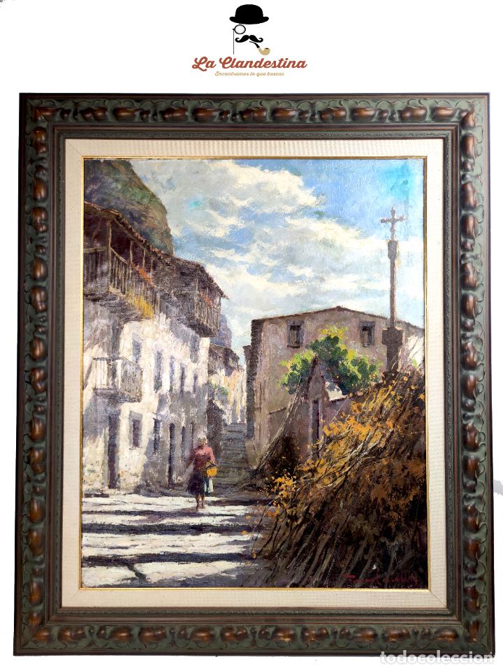Oleo sobre lienzo. Carrer del Fossar Rupit. Francisco Carbonell Massabe. Firm...