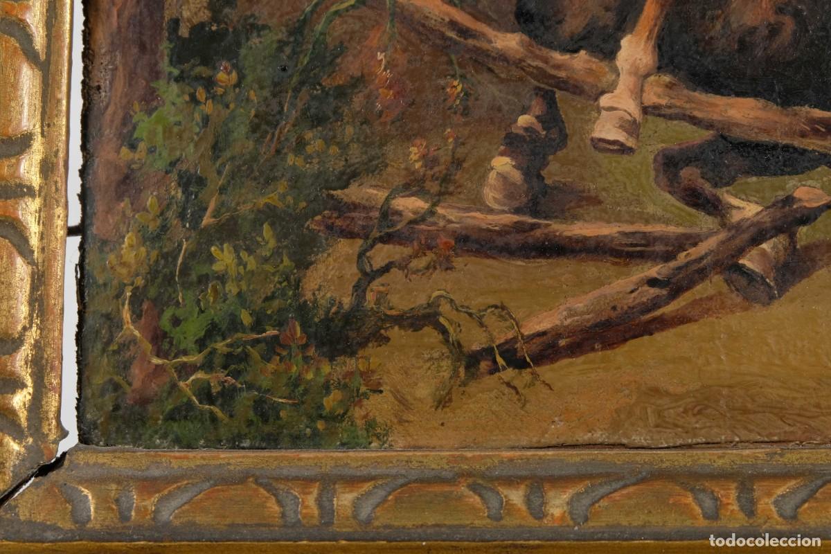 Arte: &Oacute;leo sobre lienzo pegado a t&aacute;blex Caballos - Foto 7