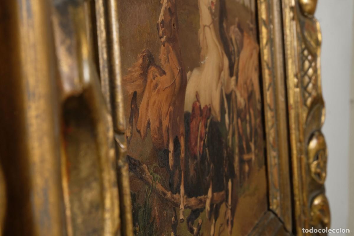 Arte: &Oacute;leo sobre lienzo pegado a t&aacute;blex Caballos - Foto 9