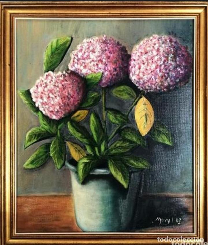 cuadro flores, pintura óleo sobre tela. hortens - Buy Contemporary oil  paintings at todocoleccion - 382326539