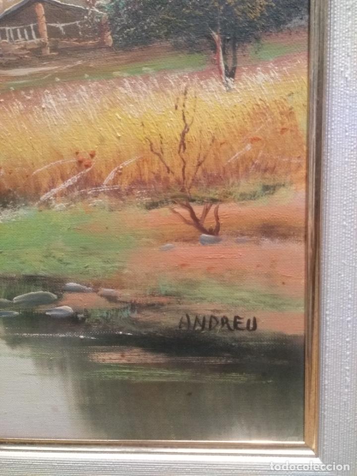 Arte: Cuadro al Oleo. Firmado Andreu. - Foto 2